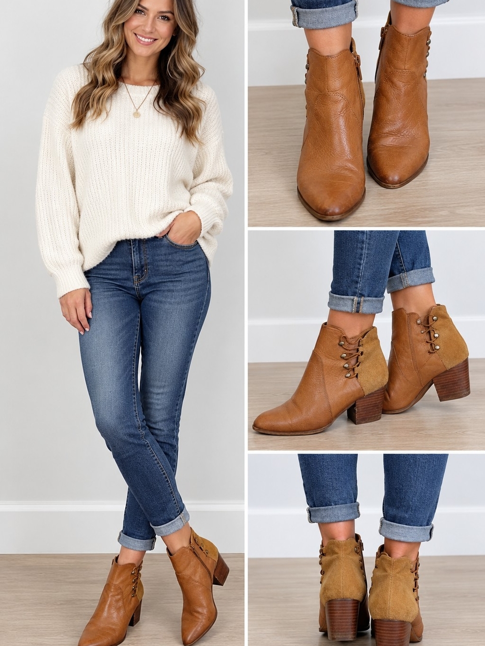 Aldo Women’s Ankle Boots in Tan Brown Size 8.5